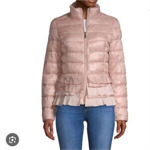 TAHARI | Zoey Pink Puffer Jacket  Ruffles Size S